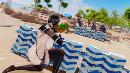 YeYeBirdie Additional Content 4k Part 5/BBC Beach Sequel/Water Gun Outfits/Watergun Fight Miwa No Voice 4K.mp4