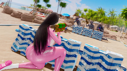 YeYeBirdie Additional Content 4k Part 5/BBC Beach Sequel/Water Gun Outfits/Watergun Fight Pink Tight Suit 4K.mp4